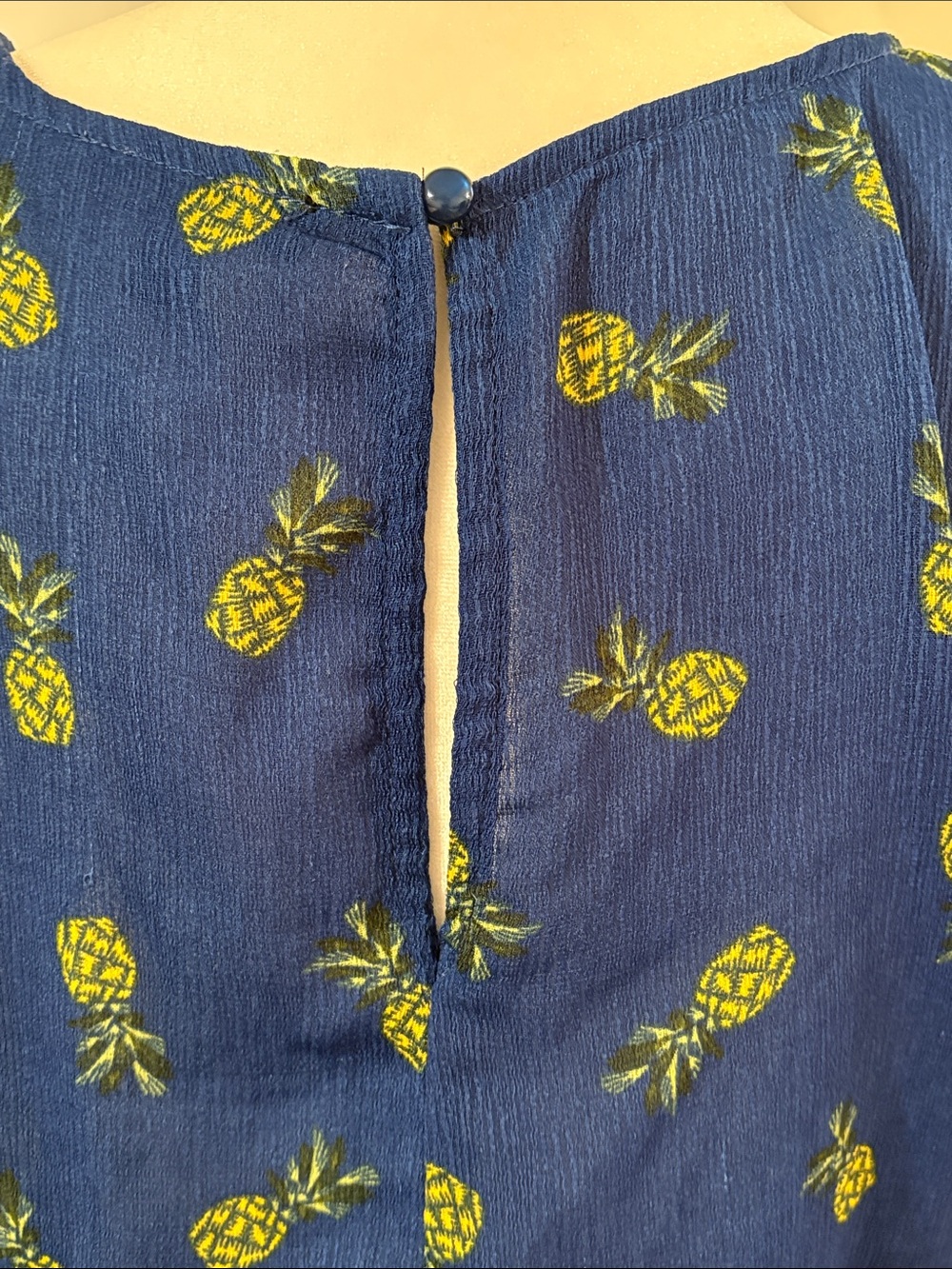 As U Wish Blue Pineapple Tie-Front Romper - Picture 4 of 12